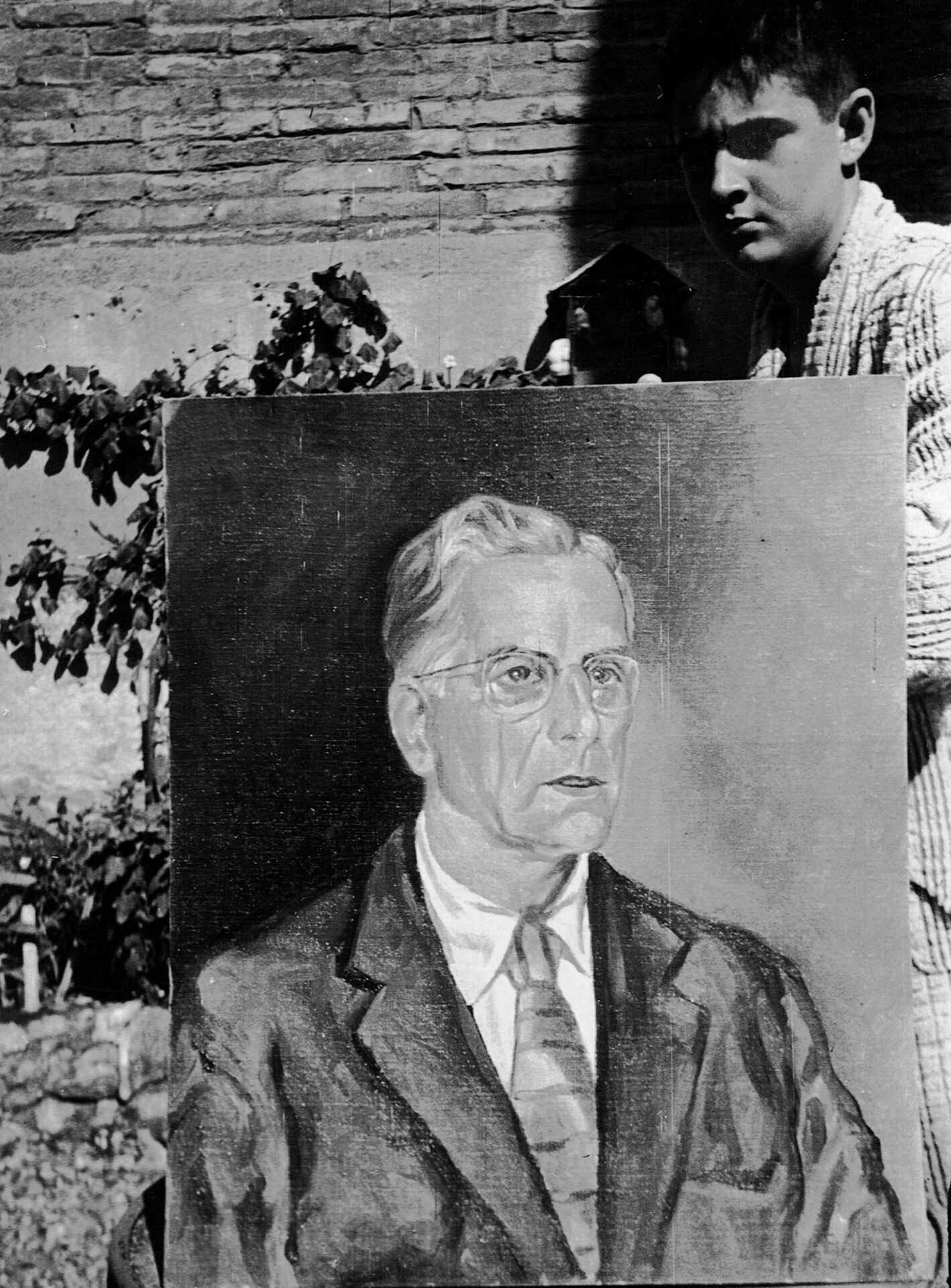 Aute en el jardín de Masens, 1956